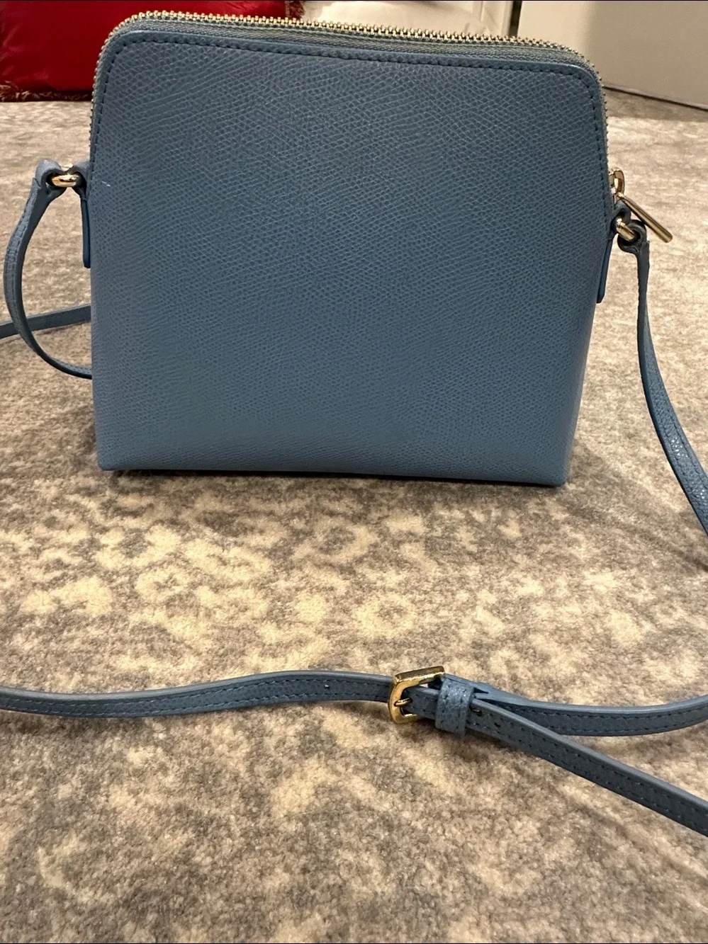 FURLA DENIM BLUE LEATHER CROSS BODY BAG